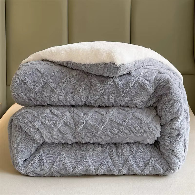 Cozy NylaWeave Weighted Blanket With Lamb Cashmere For Winter Comfort