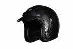 Vintage Style Open Face Helmet For Motorcycles PU Leather DOT Approved