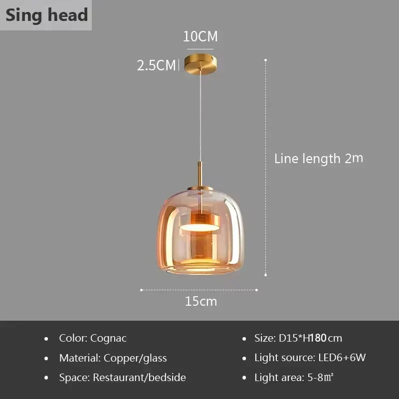 Nordisk glas LED pendel til moderne lysekroner