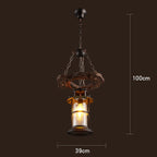 Wood Ceiling Light With LED Illumination In Industrial Antique Style For Modern Interiors