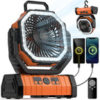 Ventilateur de camping portable rechargeable avec batterie externe LED 20000mAh