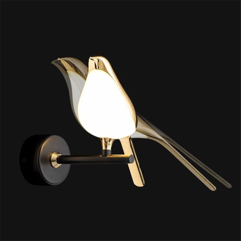 Aplique de Pared Colibrí Dorado con Acabado en Oro sobre Hierro