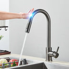 SmartTouch | Kitchen Faucet with Touch Sensor and Pull-Out Spray Head – Brushed Nickel