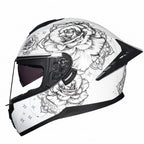 Helhjälm för racingmotorcykel med dubbla visir