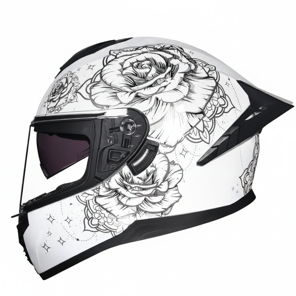 Full-Face Racing Motorcycle Helmet with Dual Visor