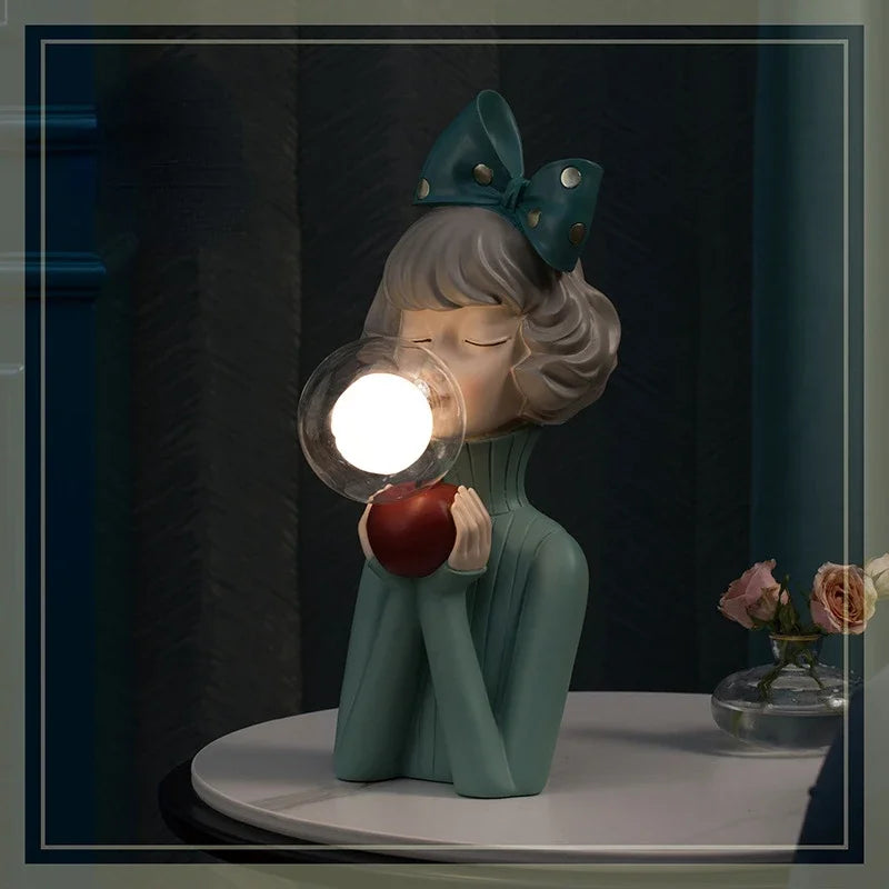 Estatua LumaSprite Luz Nocturna para Niños con Tema de Linterna de Burbujas