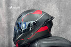 Casque de moto intégral rabattable avec double lentille et aileron arrière aérodynamique, certifié DOT