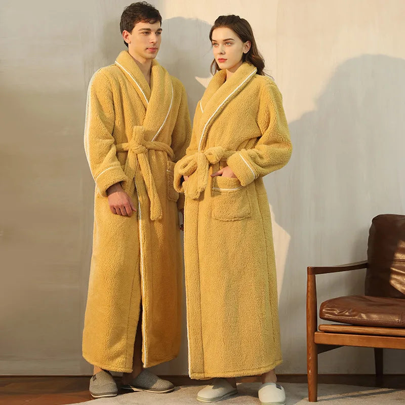 LumaWool Erkek Bornozu Kalın Flanel Günlük Sıcaklık İçin