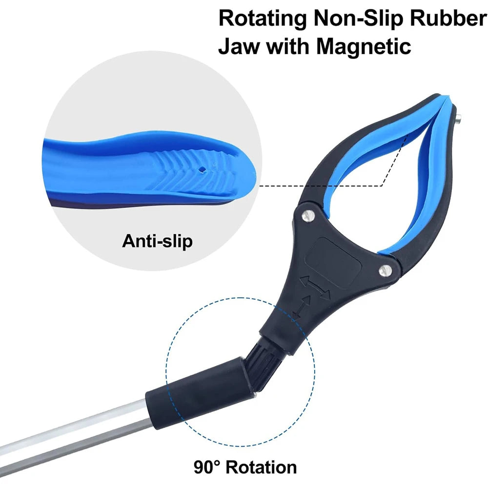Slim Reacher Grabber With 360 Degree Jaw Rotation And Magnet For Litter Cleanup