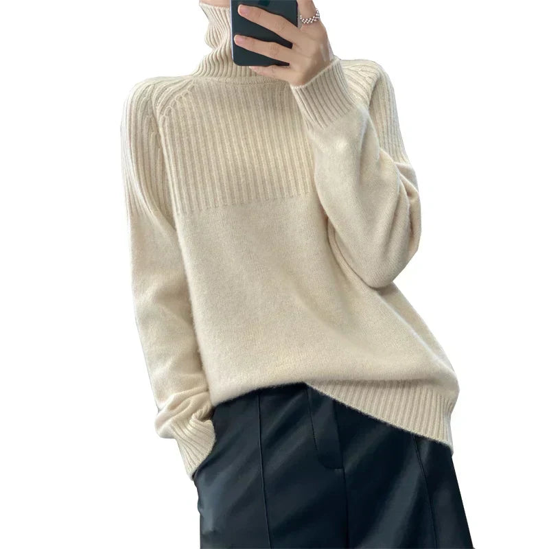 Verda Women's Premium Wool Soft Turtleneck Sweater