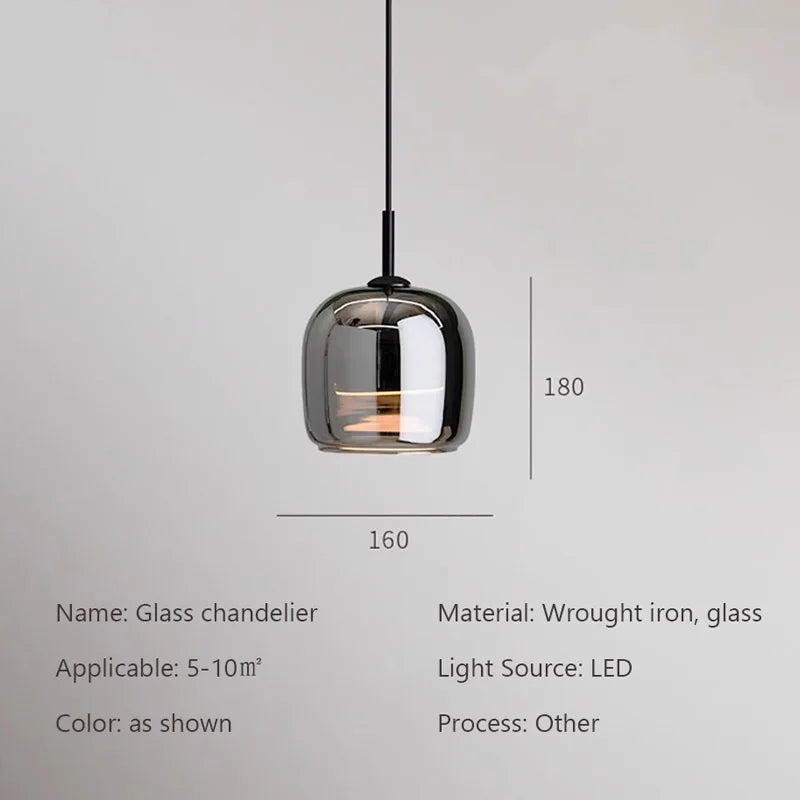 Nordisk glas LED pendel til moderne lysekroner