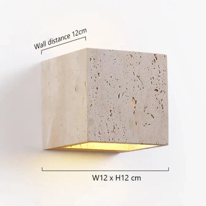 LumaStone Verlichting Travertijn LED Wandlamp Geperforeerd Ontwerp