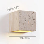 LumaStone Verlichting Travertijn LED Wandlamp Geperforeerd Ontwerp