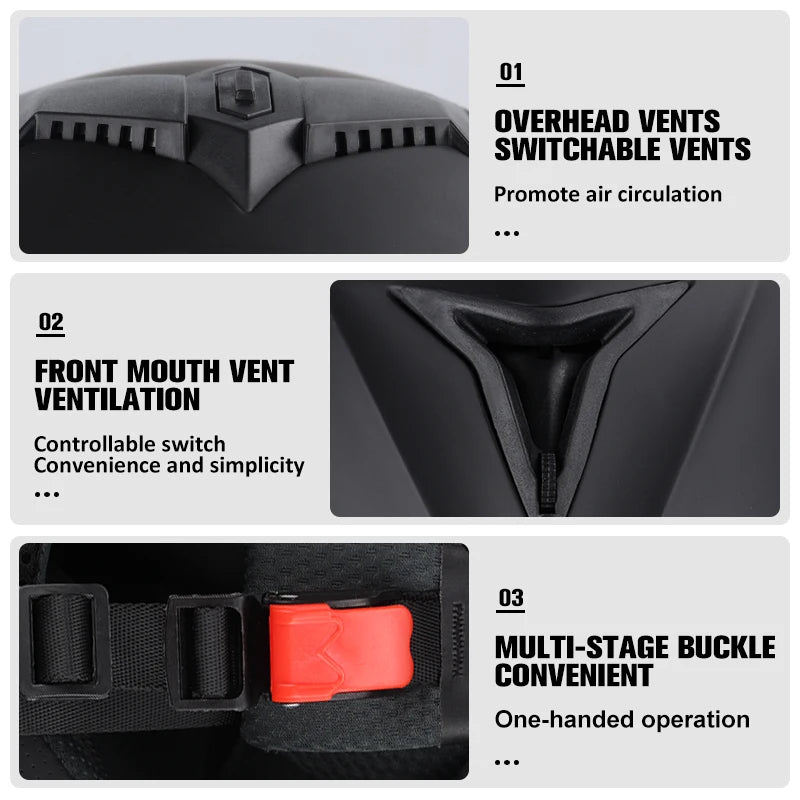 DOT Certified Dual-Visor Modular Motorcycle Helmet