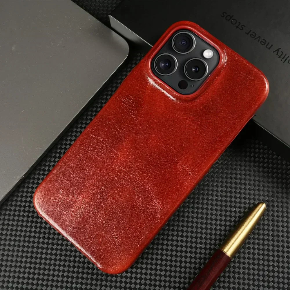 Crownline kézzel készített iPhone tok valódi marhabőrből