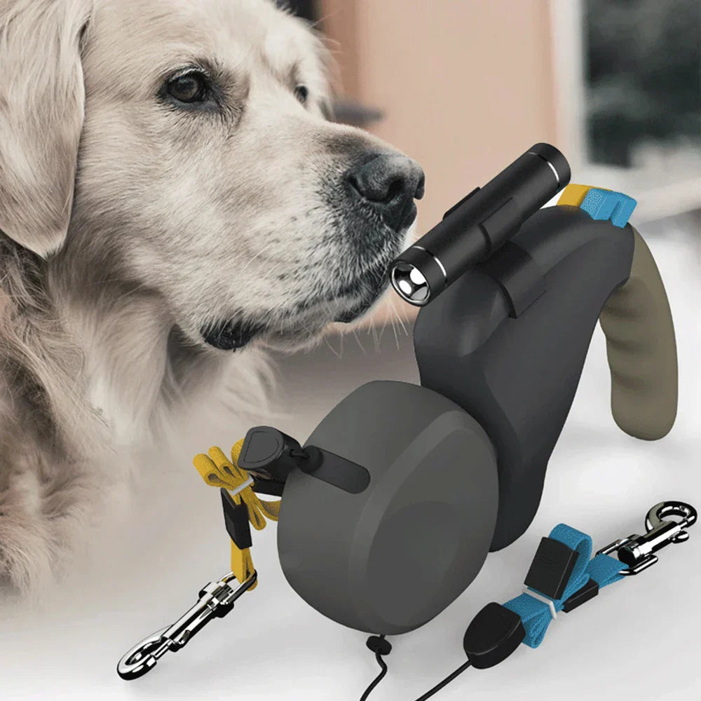 AeroTrail 360 Degree Dual Dog Leash Retractable Walking Lead