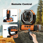 Ventilateur de camping portable rechargeable avec batterie externe LED 20000mAh