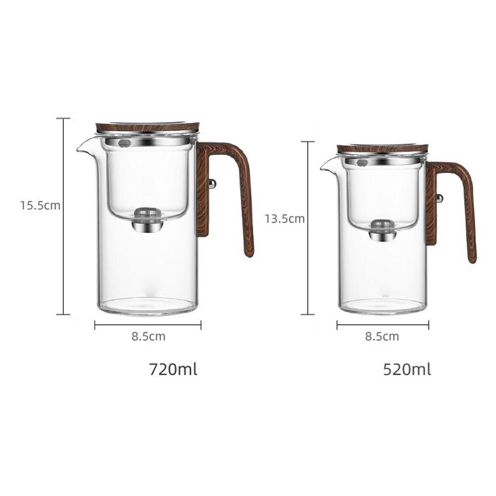 Czajnik LumiGlass z magnetycznym filtrem i drewnianą rączką