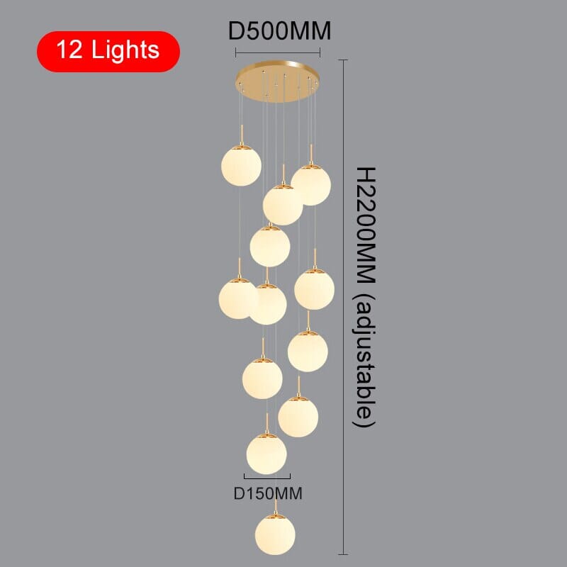 Lampada a sospensione Liora Orb per ingressi e hall eleganti