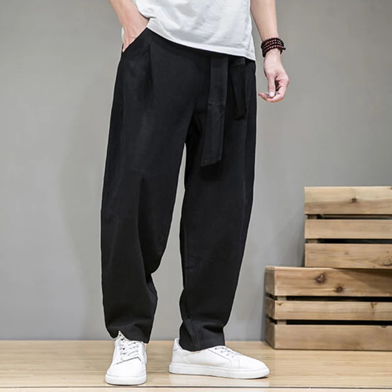 Men's Linen Pants With Relaxed Fit And Airy Comfort