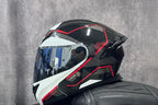 Casque de moto intégral rabattable avec double lentille et aileron arrière aérodynamique, certifié DOT