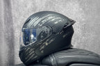 Casque de moto intégral rabattable avec double lentille et aileron arrière aérodynamique, certifié DOT