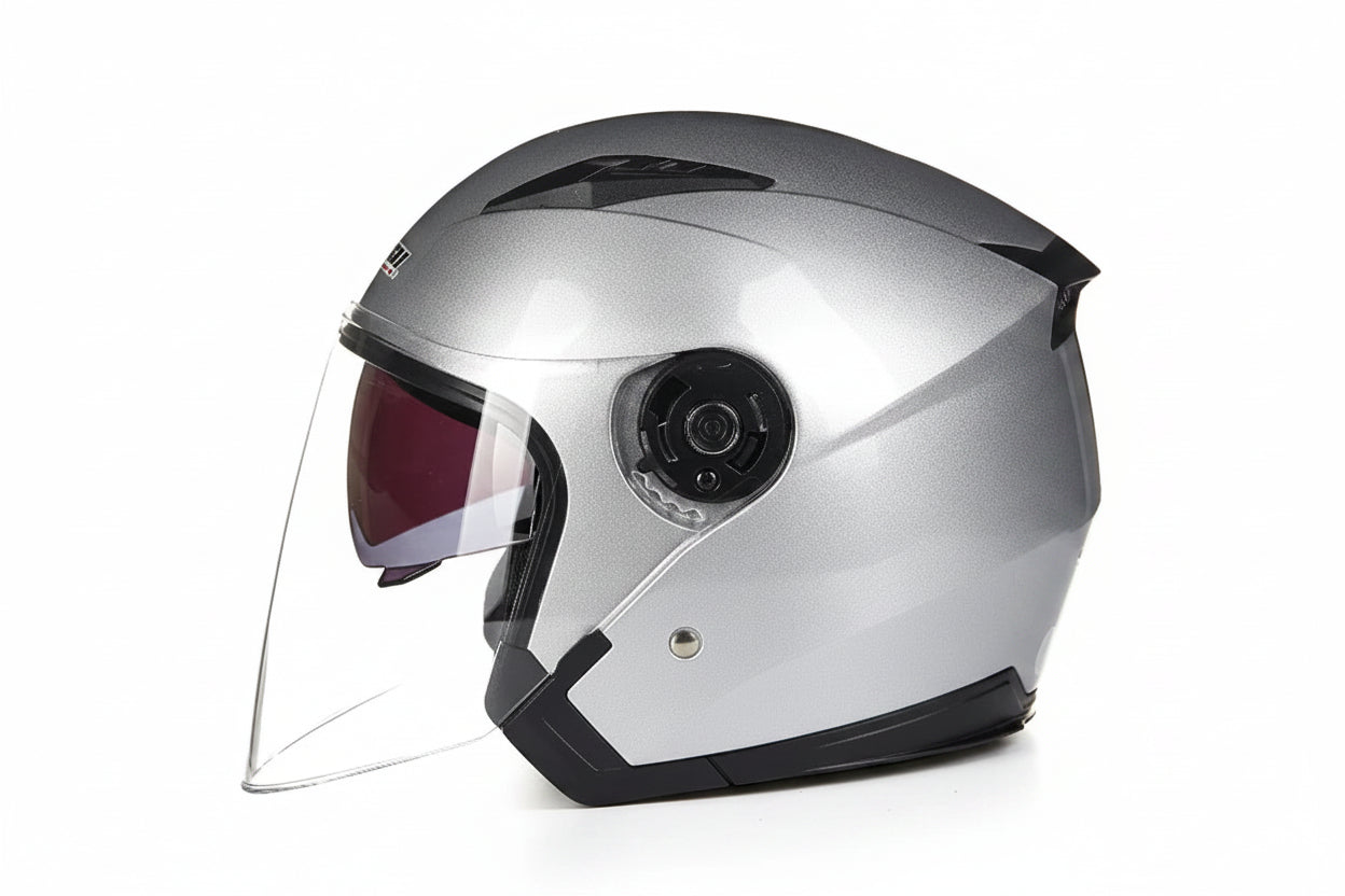 Dual-Visor Half Motorcycle Helmet - DOT Certified