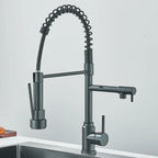 FluxSpout Twin Kitchen Mixer Tap With Spring Spout