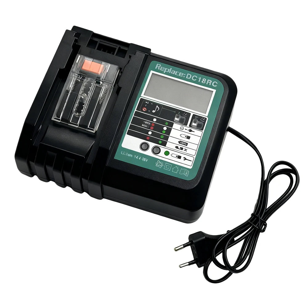 מטען סוללות ליתיום-יון Makita 14.4V ו-18V עם תצוגת LED, פלט 3A