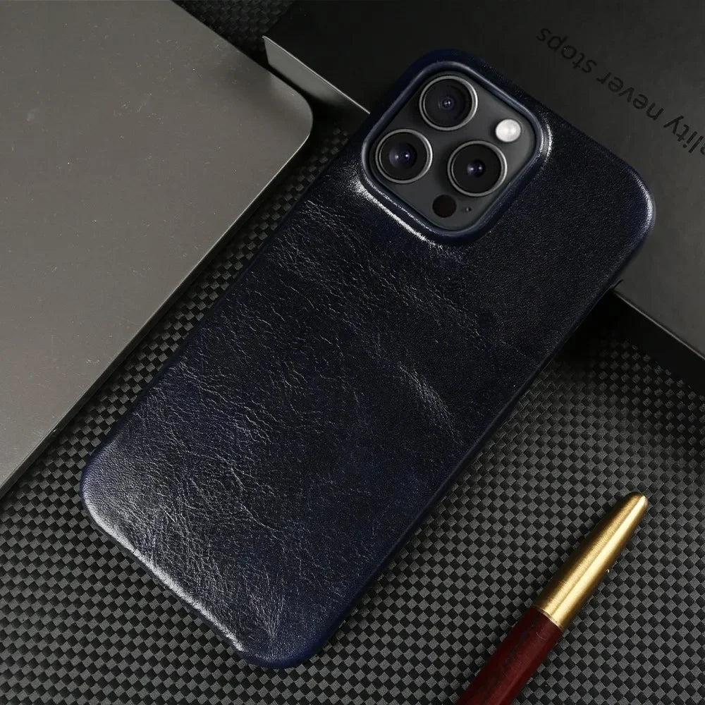 Crownline kézzel készített iPhone tok valódi marhabőrből