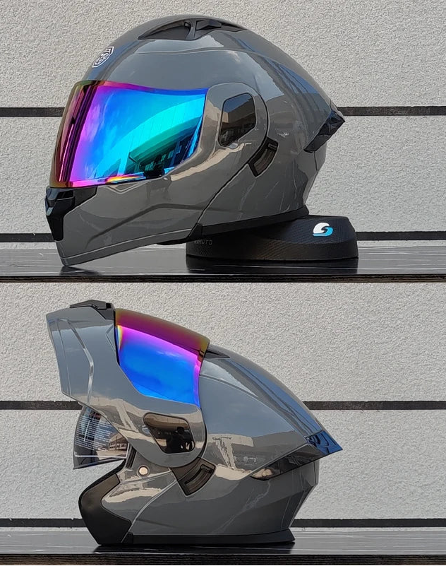 Flip Front Full Face Motorcycle Helmet With Two-Lens Shield DOT Approved