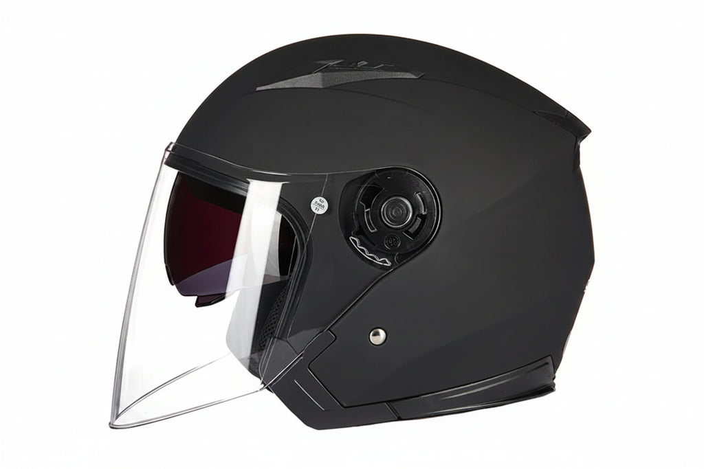 Dual-Visor Half Motorcycle Helmet - DOT Certified