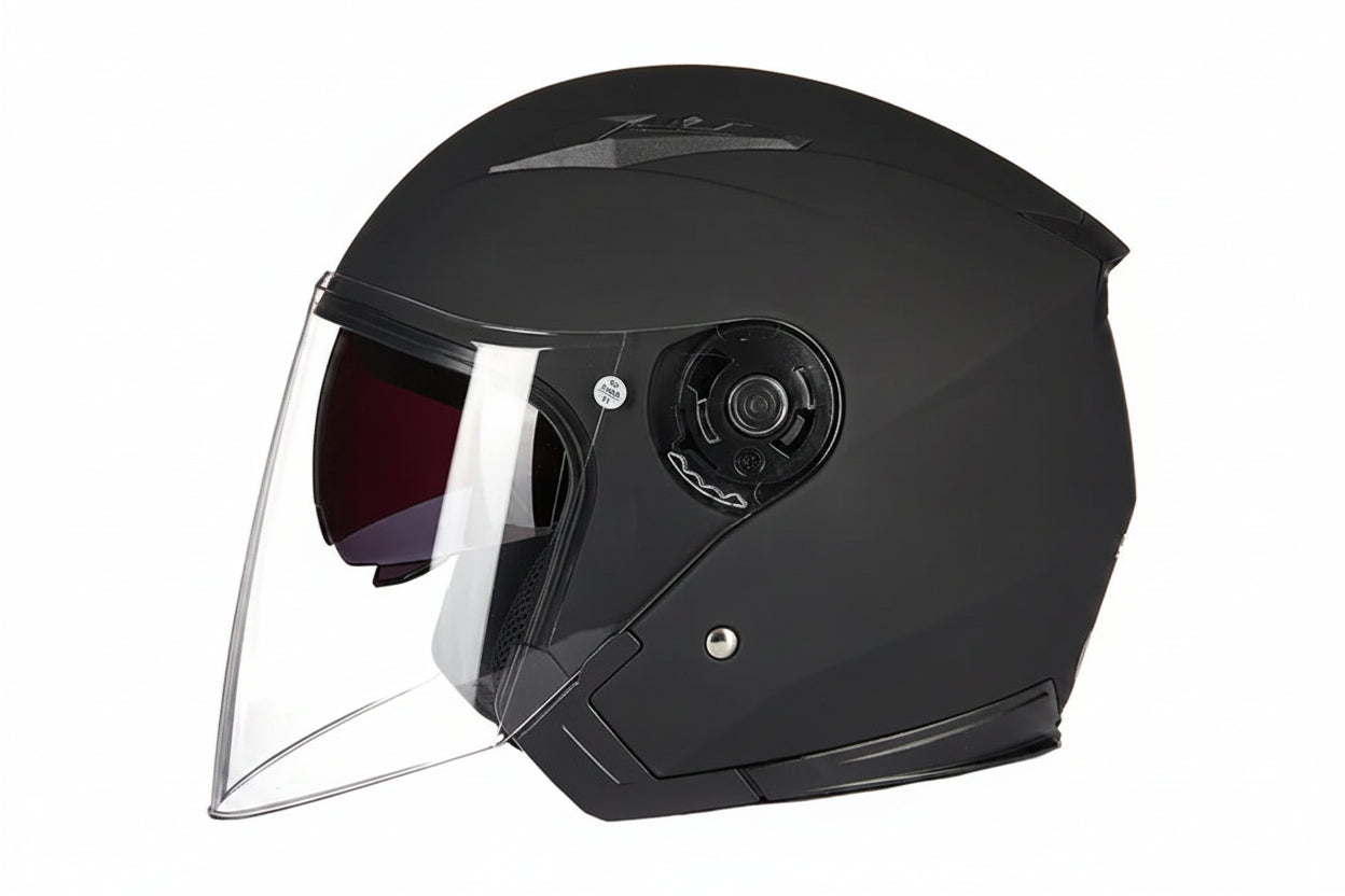 Dual-Visor Half Motorcycle Helmet - DOT Certified