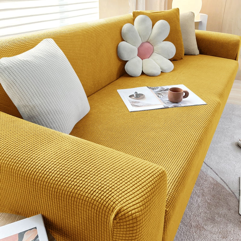 Elastic Sofa Slipcover Anti Slip Backing Washable Fits 1 To 3 Seat Couches
