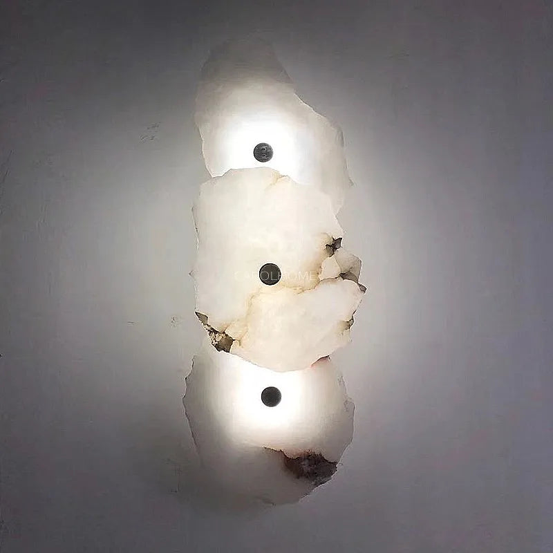 Copper Accented Aurora Marble LED Wall Sconce For Elegant Interiors
