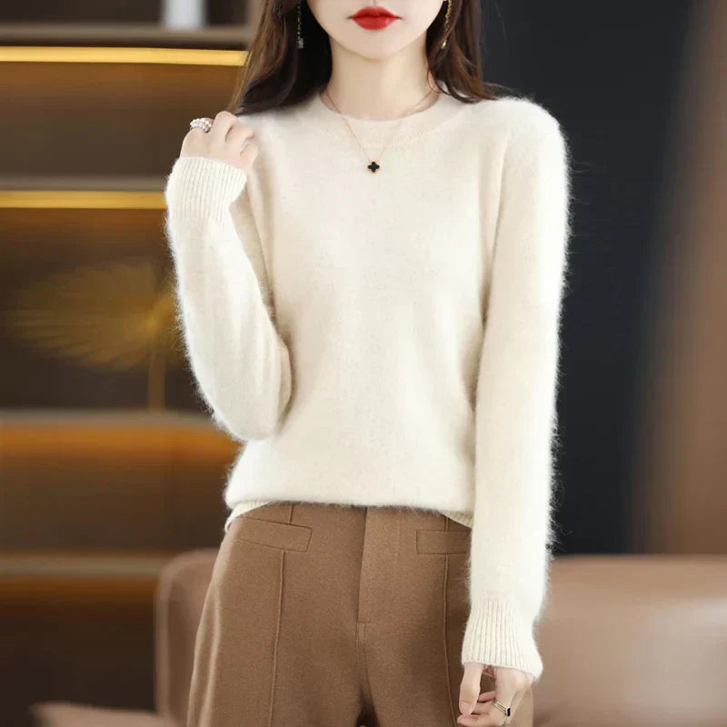 Maglione da donna Lyrawea in cashmere con scollo a O, vestibilità slim casual