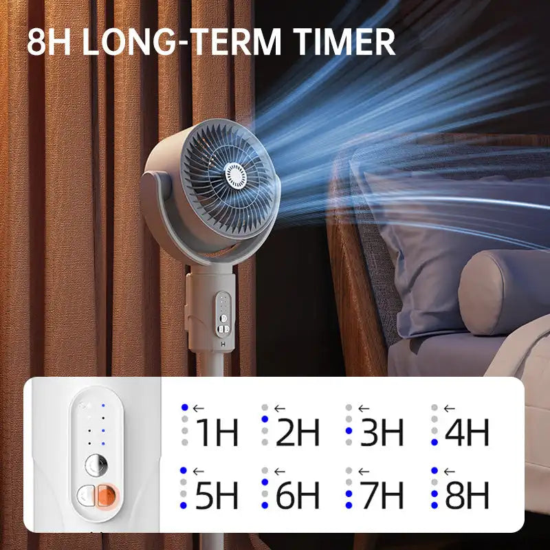 Cordless Oscillating Air Circulation Fan With Remote And Timer For Home Office