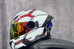 Casque de moto intégral rabattable avec double lentille et aileron arrière aérodynamique, certifié DOT