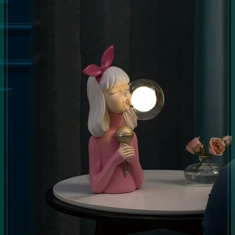 Estatua LumaSprite Luz Nocturna para Niños con Tema de Linterna de Burbujas
