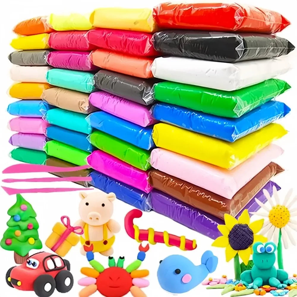 Set di Argilla ad Asciugatura all'Aria per Bambini con 36 Colori, Leggera e Non Tossica, con Attrezzi