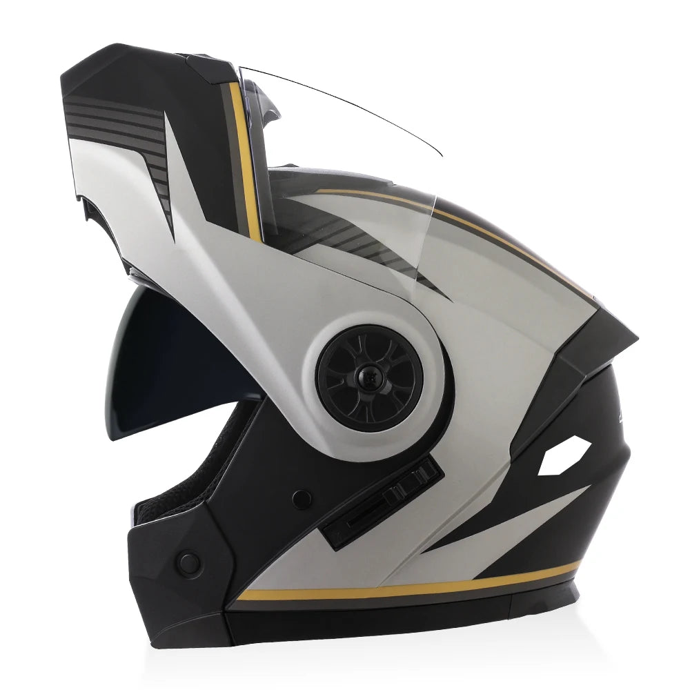 Lightweight Modular Motorcycle Helmet with Dual Visor
