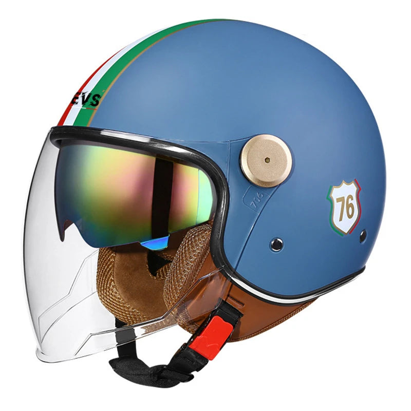 3/4 Open-Face Motorcycle Helmet with Windproof Lens