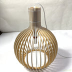 FjordLoom Rustic Wood Cage Pendant Light Adjustable Cord