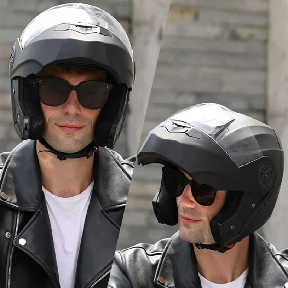 Lightweight Modular Motorcycle Helmet with Dual Visor