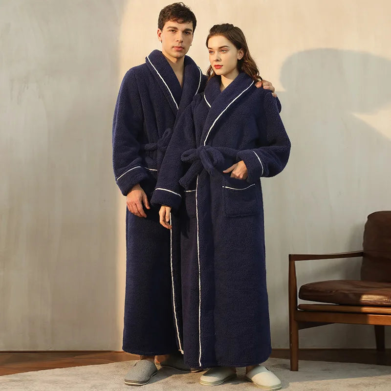 Robe de Inverno CozyFlannel com Cinto e Gola Rebatível