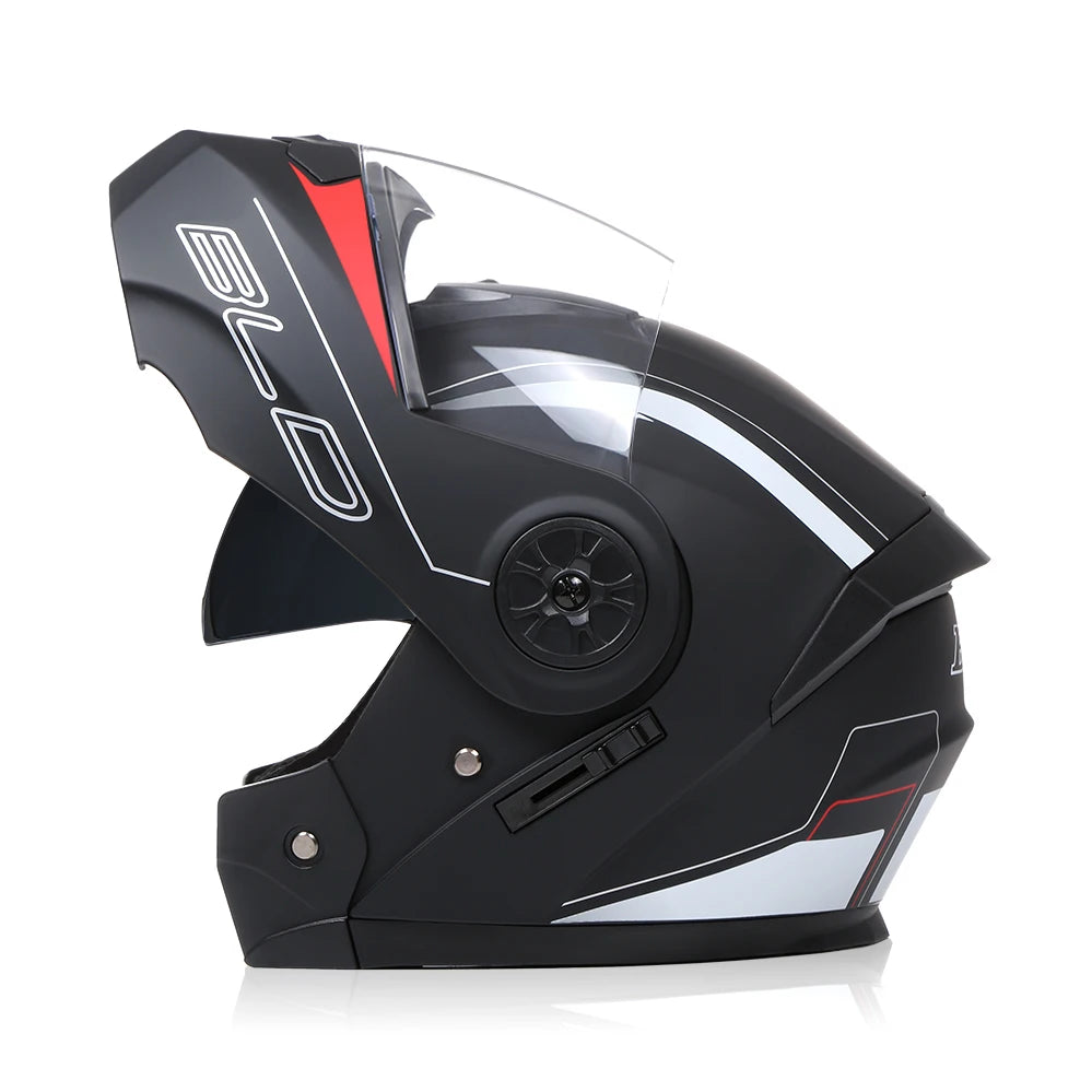Lightweight Modular Motorcycle Helmet with Dual Visor