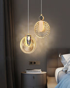 Aurelia Pendelleuchte mit LED-Kristall in Gold für Wohnbereiche