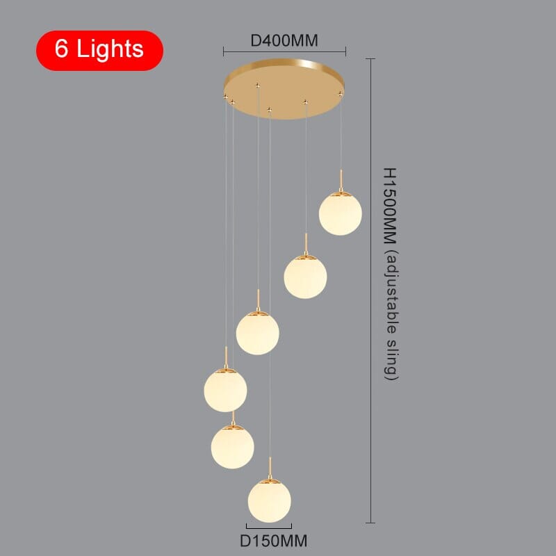 Lampada a sospensione Liora Orb per ingressi e hall eleganti