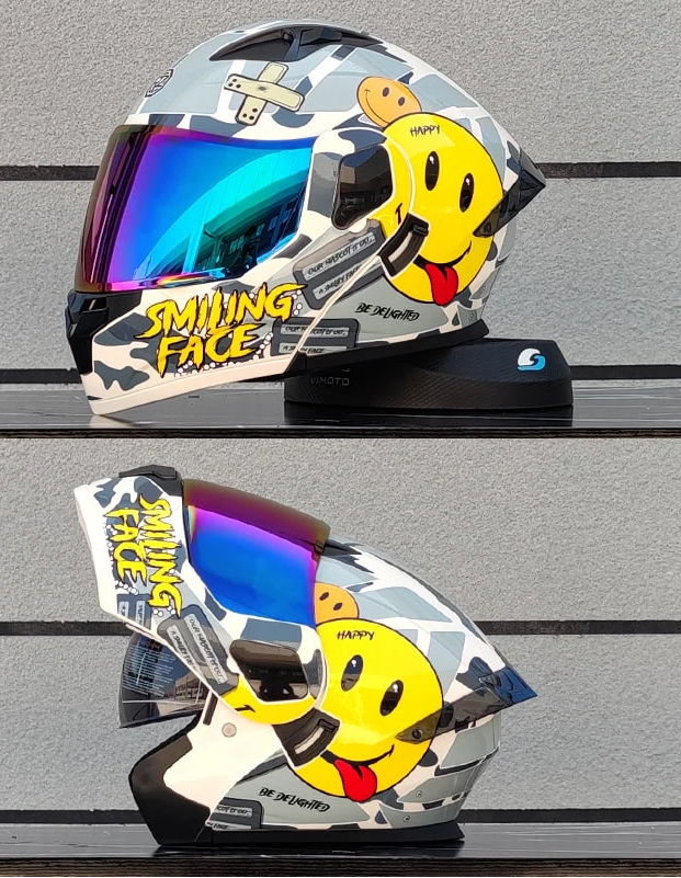 Flip Front Full Face Motorcycle Helmet With Two-Lens Shield DOT Approved