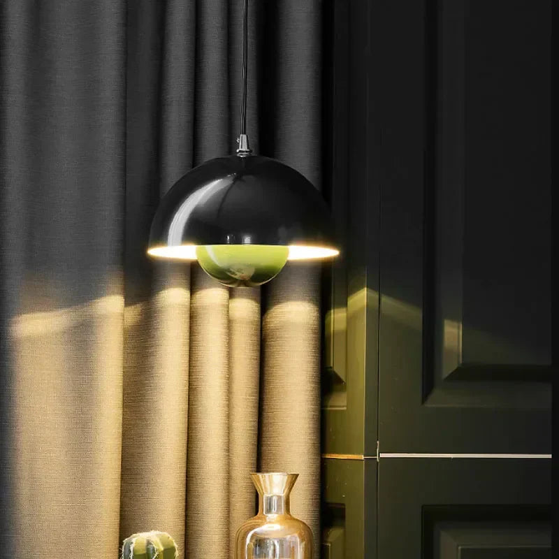 LyraLine hanglamp met glazen steeneffect en metaal